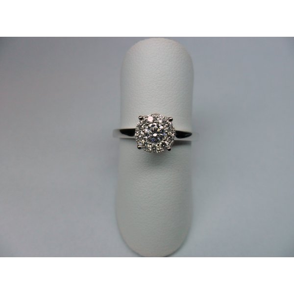 Halo Solitaire Ring White Gold